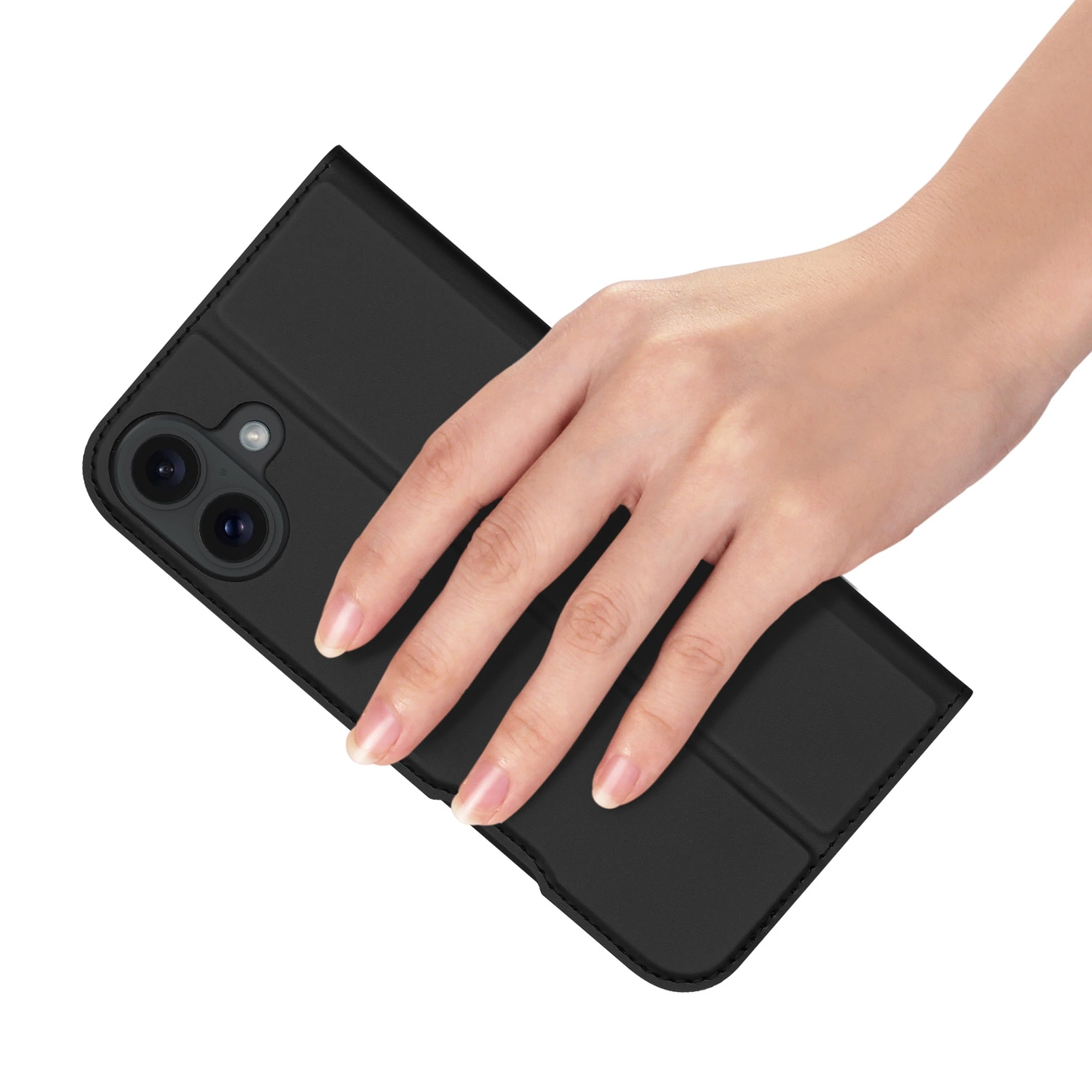 Dux Ducis Skin Pro dėklas iPhone 16 Plus su atverčiamu dangteliu ir kortelių skyriumi – juodas - Image 8