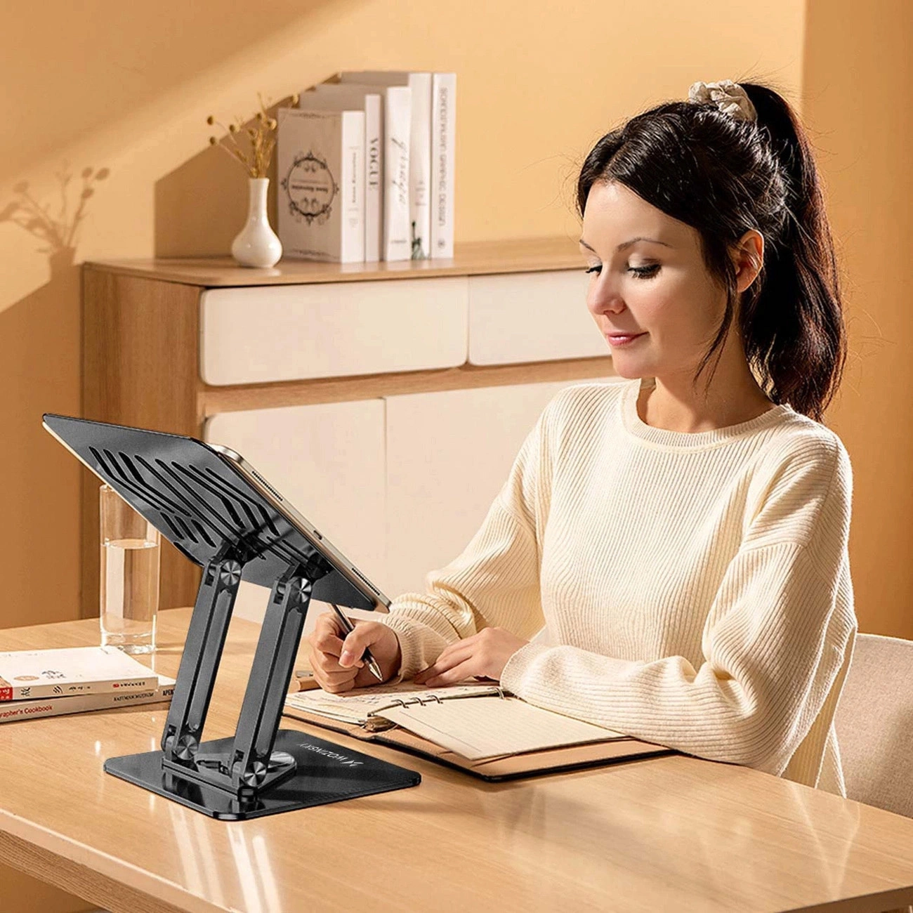 Wozinsky WRS-CPY84SB 360 aliuminio nešiojamųjų kompiuterių stovas + nemokamas išmaniojo telefono stovas – juodas - Image 6
