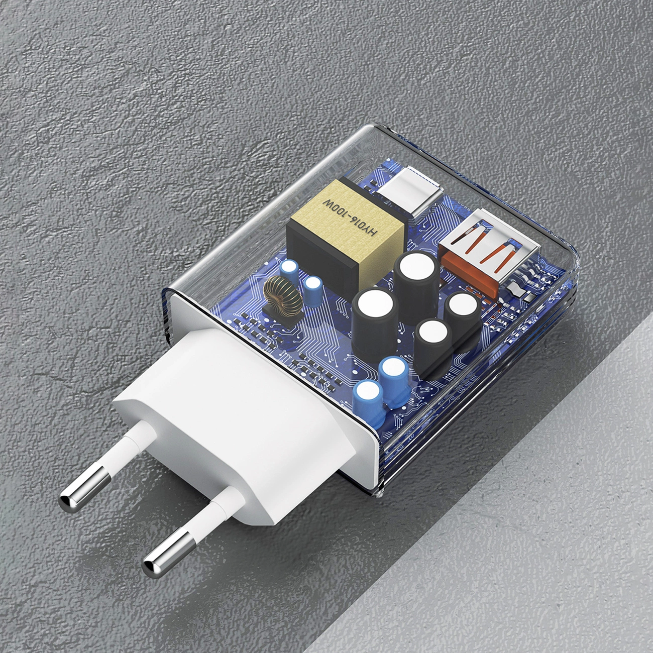 GaN Dudao A30EUT 30 W USB-A / USB-C sieninis įkroviklis + USB-C – USB-C kabelis – baltas - Image 5