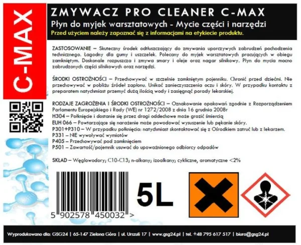 Skysčių ir įrankių valiklis dirbtuvių plovikliui PRO CLEANER C-MAX 5 l - Image 2