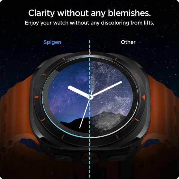 Spigen Glas.TR EZ Fit grūdintas stiklas Samsung Galaxy Watch Ultra (47 mm) – skaidrus (2 vnt.) - Image 11