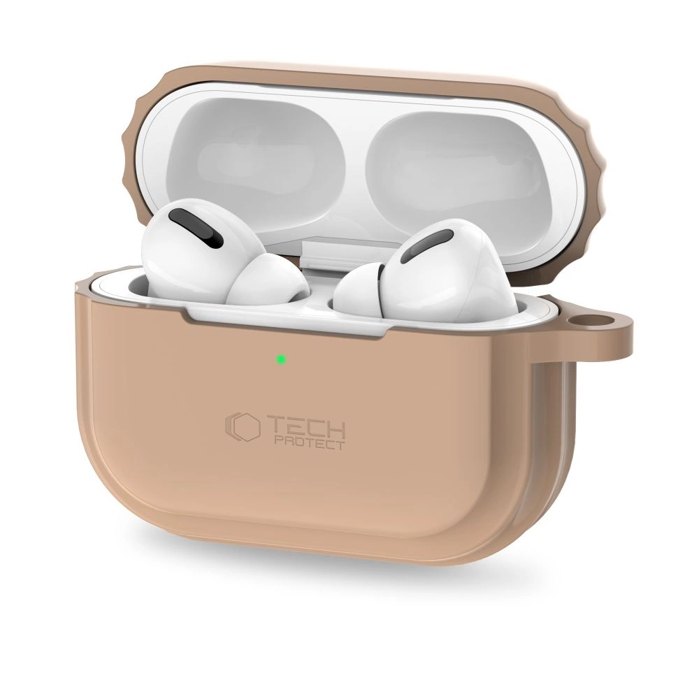 Tech-Protect silikoninis virvutės dėklas Apple AirPods Pro 1/2 – šviesiai rudas - Image 5