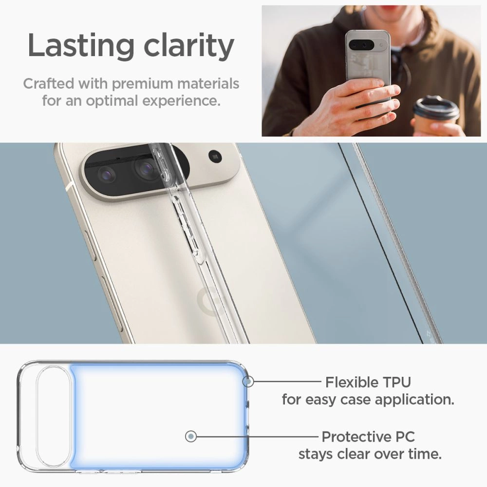 Spigen Ultra Hybrid dėklas Google Pixel 9 / 9 Pro – skaidrus - Image 17