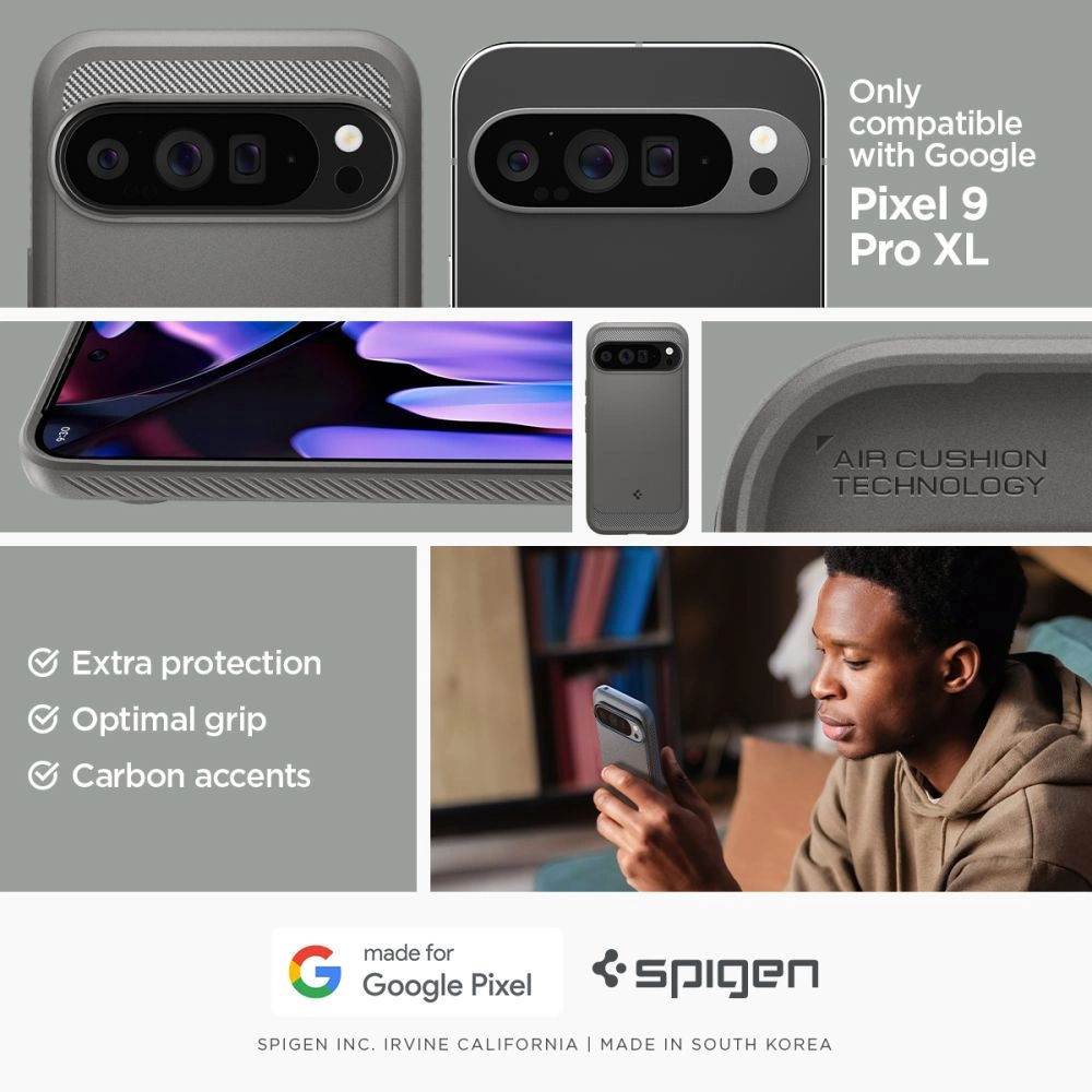 Spigen Rugged Armor dėklas Google Pixel 9 Pro XL – pilkas - Image 11