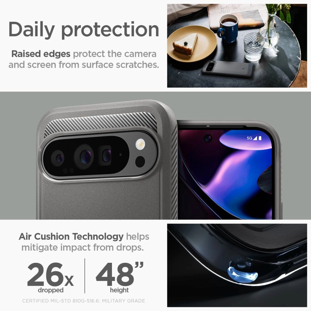 Spigen Rugged Armor dėklas Google Pixel 9 Pro XL – pilkas - Image 13
