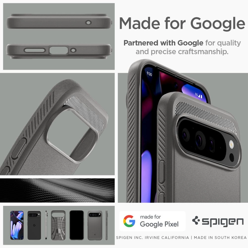 Spigen Rugged Armor dėklas Google Pixel 9 Pro XL – pilkas - Image 16