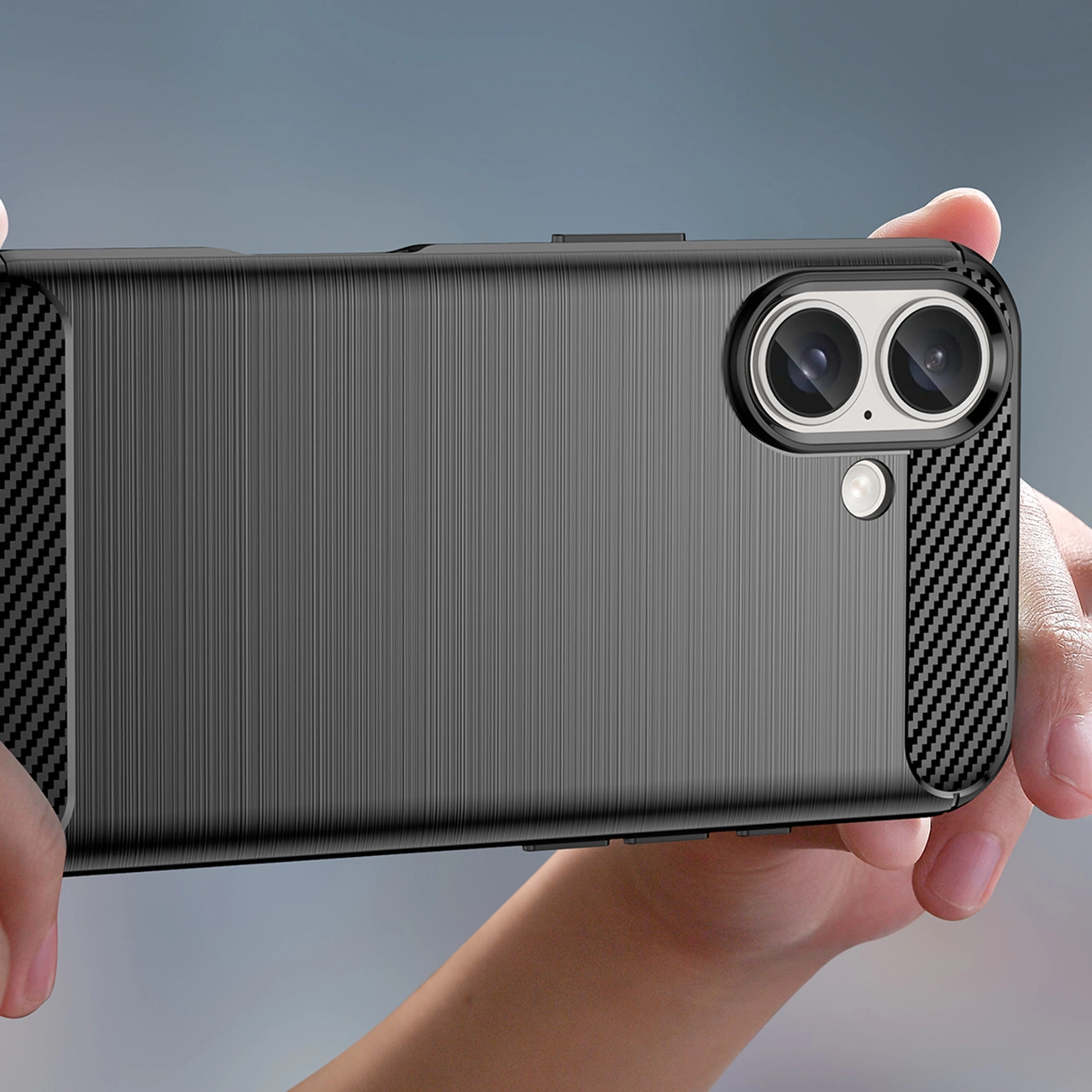 Anglies pluošto silikoninis dėklas iPhone 16 Plus – juodas - Image 6