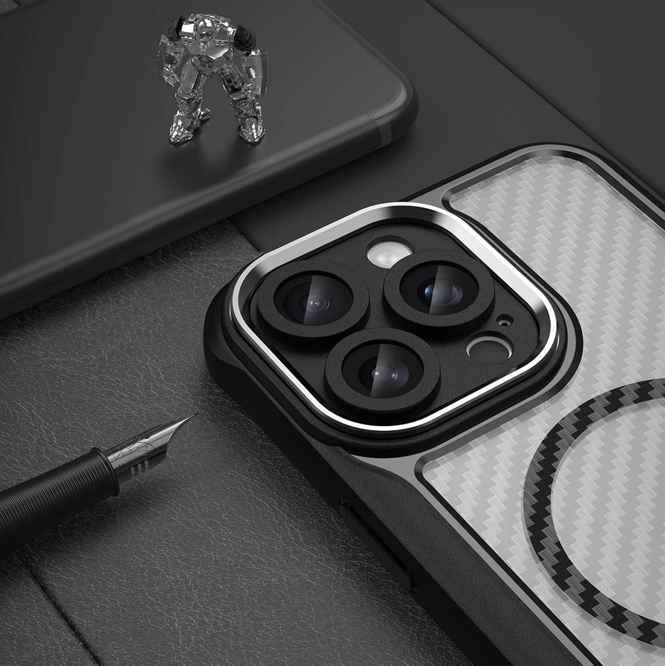 Leading Series MagSafe silikoninis dėklas iPhone 16 Pro – juodas - Image 7
