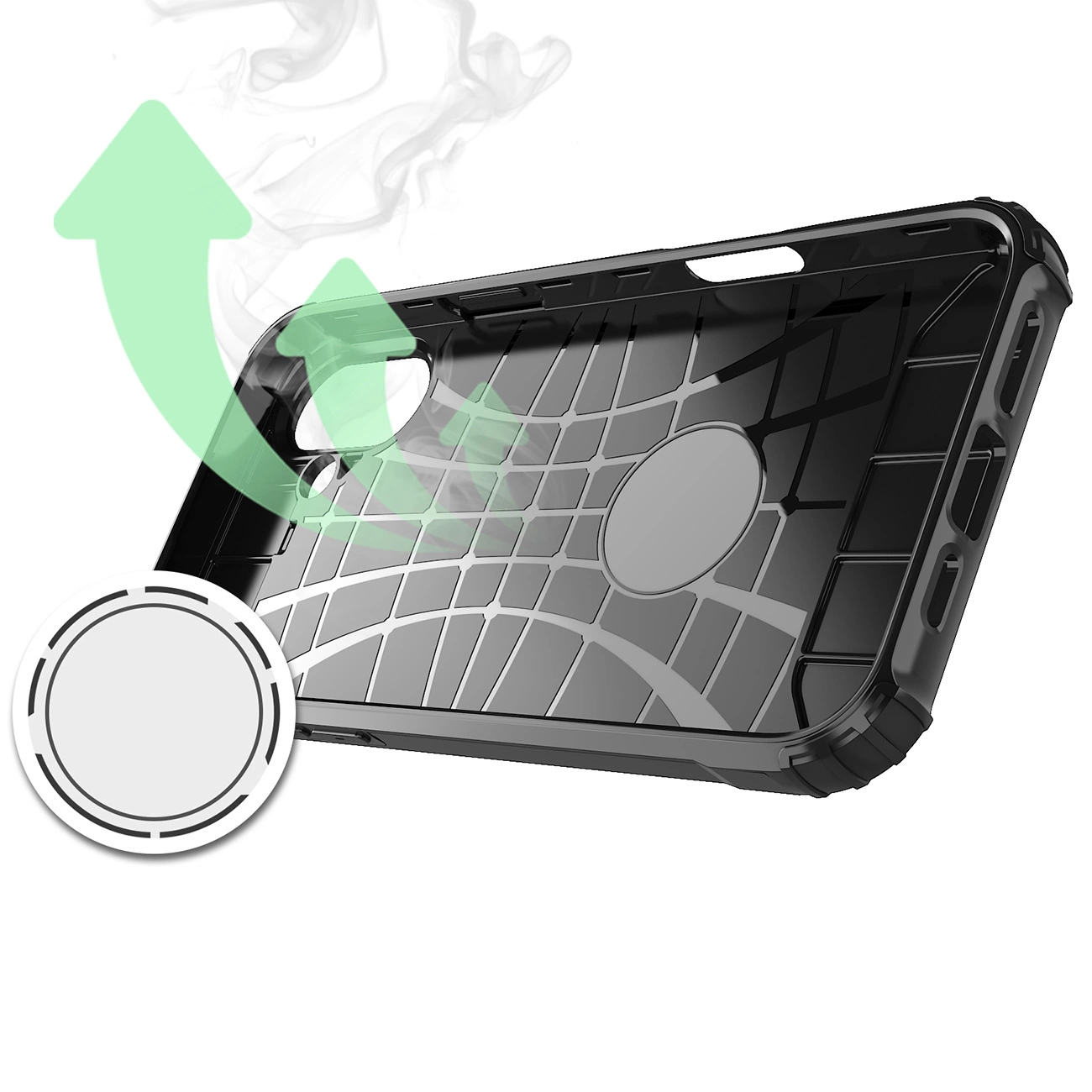 Hybrid Armor dėklas iPhone 16 – juodas - Image 8