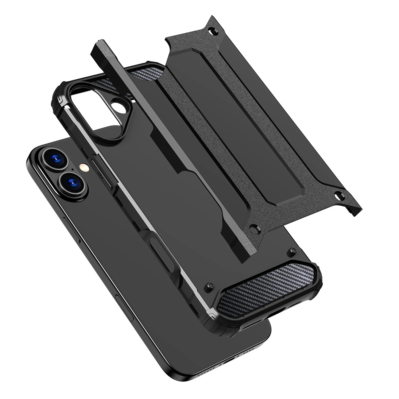 Hybrid Armor dėklas iPhone 16 Plus – juodas - Image 7