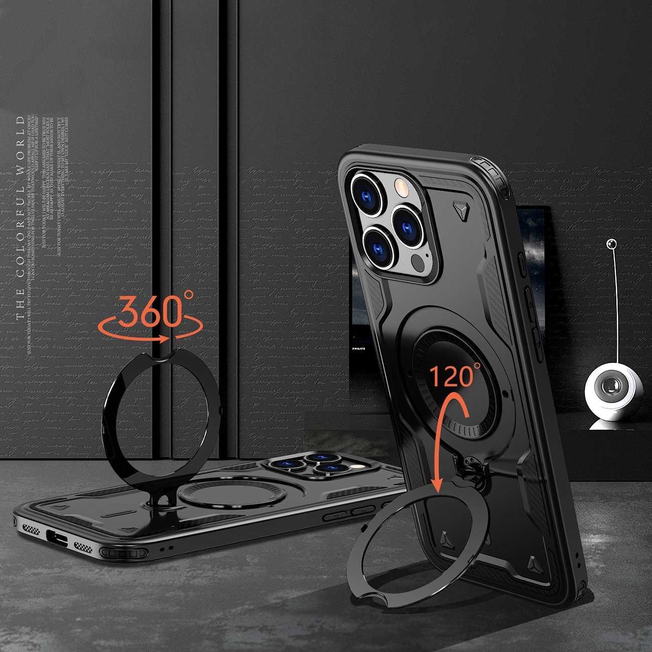Hybrid Armor Trendy dėklas su MagSafe iPhone 16 Pro – juodas - Image 3