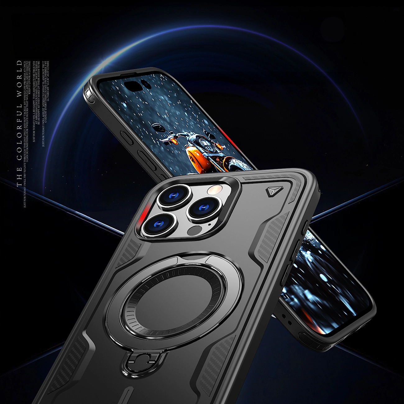 Hybrid Armor Trendy dėklas su MagSafe iPhone 16 Pro Max – juodas - Image 6