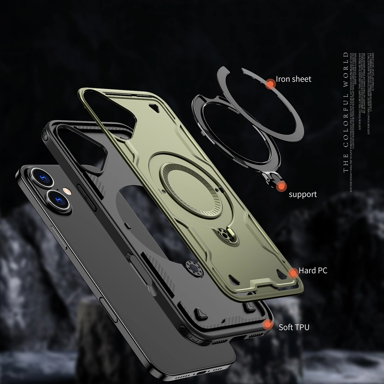 Hybrid Armor Trendy dėklas su MagSafe iPhone 16 Plus – žalias - Image 2