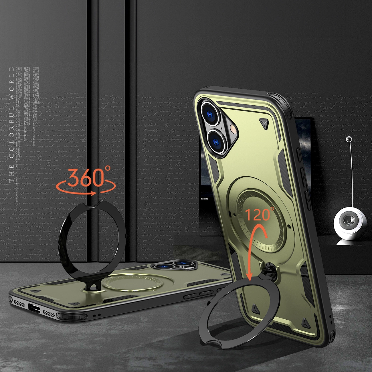 Hybrid Armor Trendy dėklas su MagSafe iPhone 16 Plus – žalias - Image 3