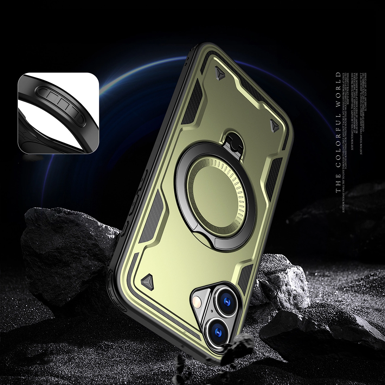 Hybrid Armor Trendy dėklas su MagSafe iPhone 16 Plus – žalias - Image 6