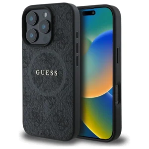 Guess 4G Ring Classic Logo MagSafe case for iPhone 16 Pro Max - black