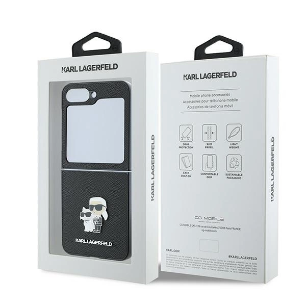 Karl Lagerfeld Saffiano Metal Pin dėklas Samsung Galaxy Z Flip 6 – juodas - Image 8