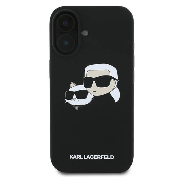 Karl Lagerfeld silikoninis Nauble galvų spaudas MagSafe iPhone 16 Plus dėklas – juodas - Image 3