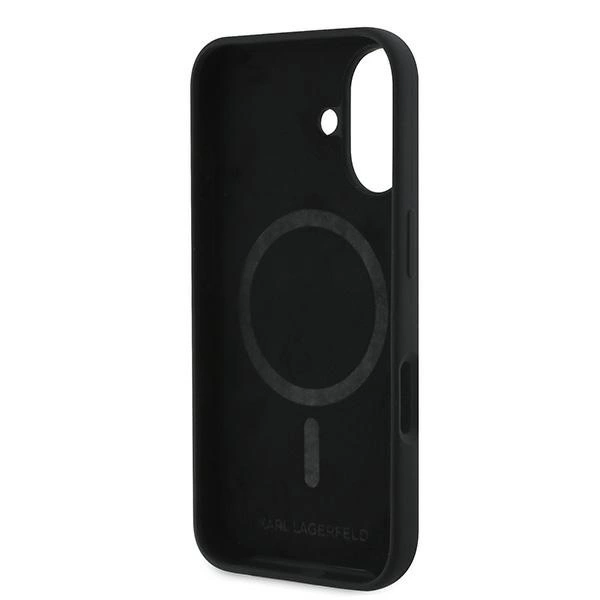 Karl Lagerfeld silikoninis Nauble galvų spaudas MagSafe iPhone 16 Plus dėklas – juodas - Image 7