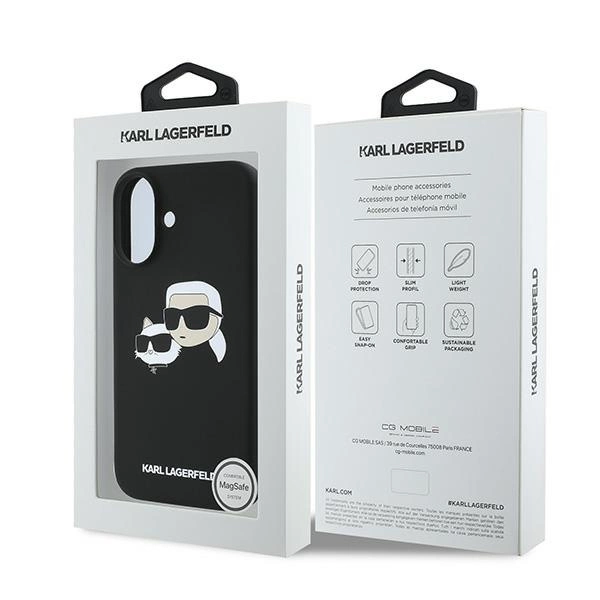 Karl Lagerfeld silikoninis Nauble galvų spaudas MagSafe iPhone 16 Plus dėklas – juodas - Image 8