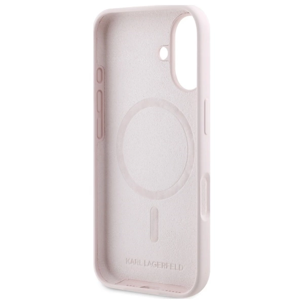 Karl Lagerfeld silikoninis galvų spaudas MagSafe iPhone 16 dėklas – rožinis - Image 7