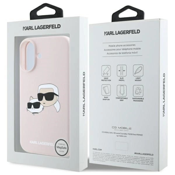 Karl Lagerfeld silikoninis galvų spaudas MagSafe iPhone 16 dėklas – rožinis - Image 8