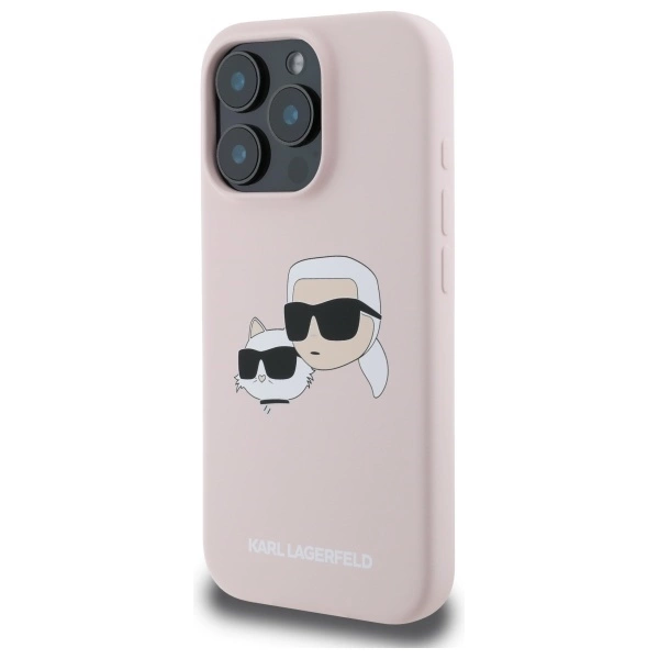Karl Lagerfeld silikoninis galvų spaudas MagSafe iPhone 16 Pro Max dėklas – rožinis - Image 2
