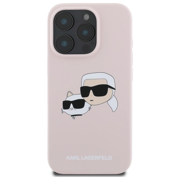 Karl Lagerfeld silikoninis galvų spaudas MagSafe iPhone 16 Pro Max dėklas – rožinis - Image 3