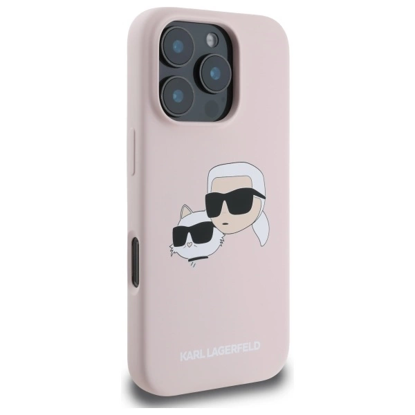 Karl Lagerfeld silikoninis galvų spaudas MagSafe iPhone 16 Pro Max dėklas – rožinis - Image 4