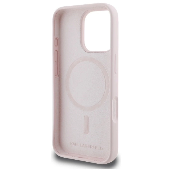 Karl Lagerfeld silikoninis galvų spaudas MagSafe iPhone 16 Pro Max dėklas – rožinis - Image 7