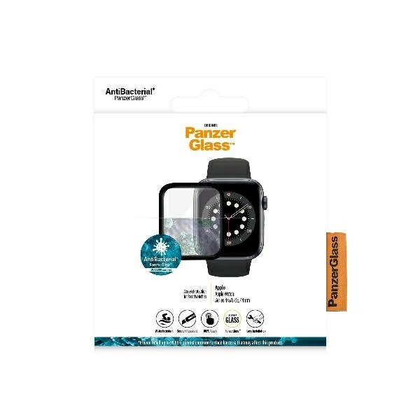 PanzerGlass lenktas Apple Watch 4/5/6/SE 44 mm antibakterinis – juodas - Image 2