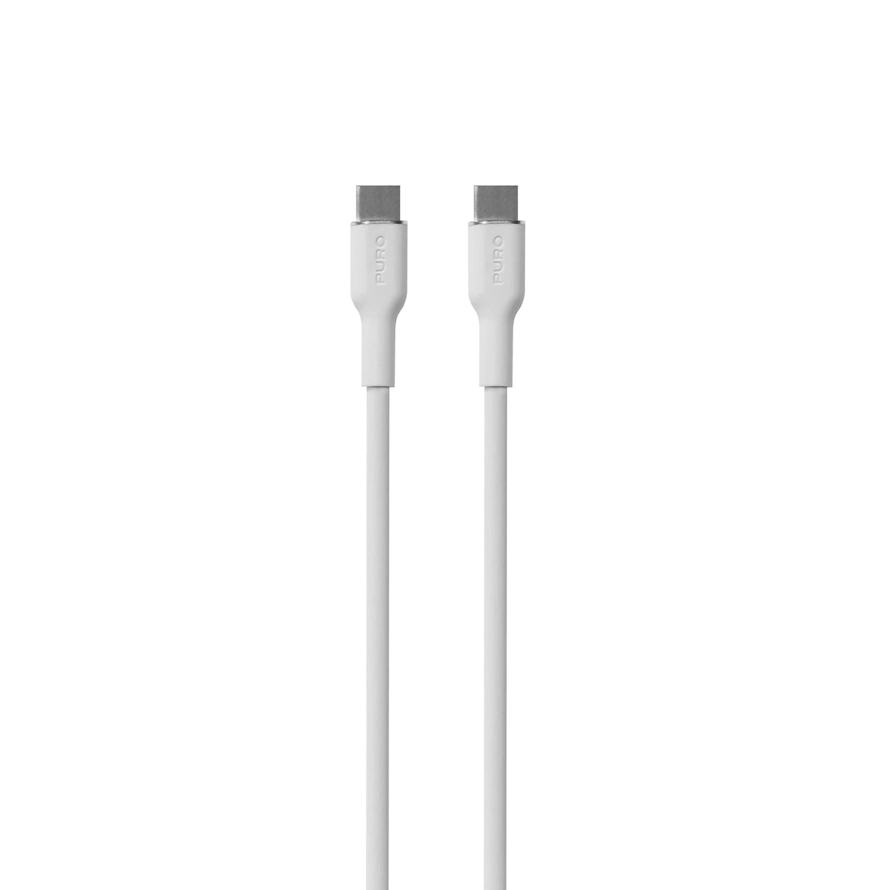 Puro Soft USB-C - USB-C 60W 1.5m silicone cable - white