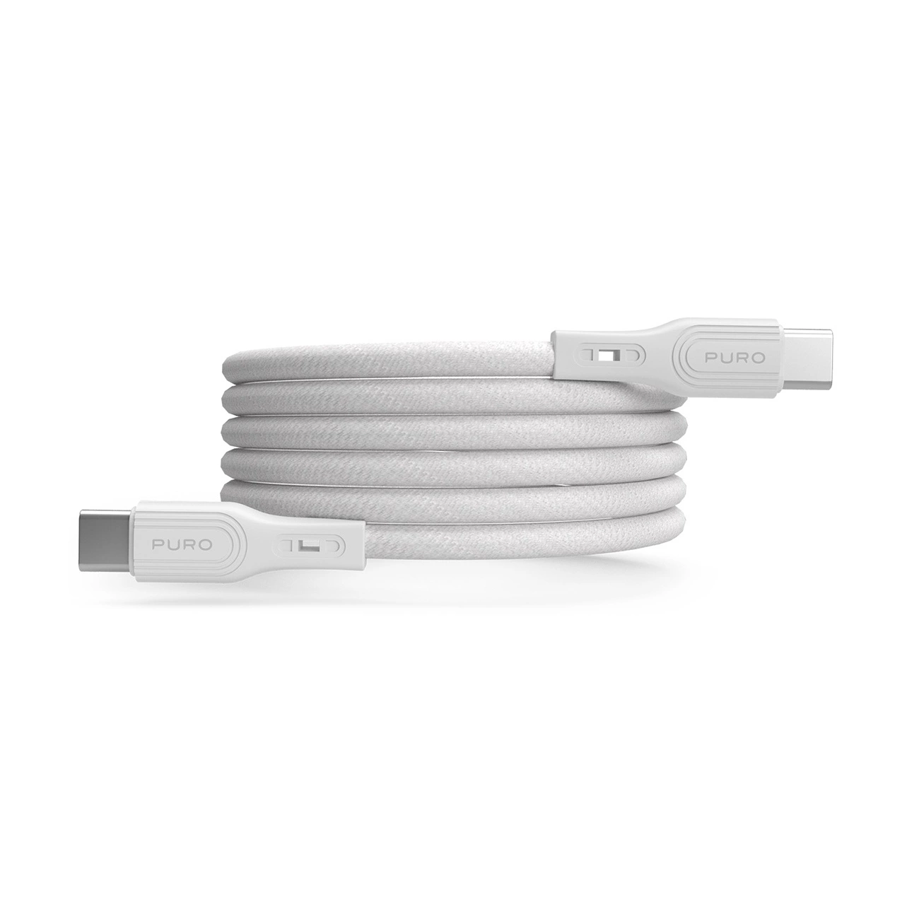 Puro Magnetic USB-C – USB-C 60W USB 3.2 (20 Gbps) 1 m magnetinis laidas – baltas - Image 4