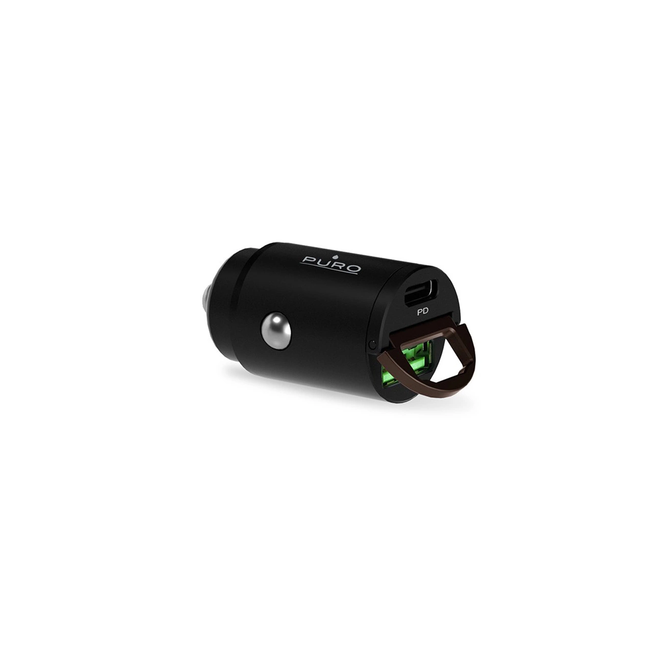 Puro Mini 30W Power Delivery USB-C USB-A automobilinis įkroviklis – juodas - Image 4