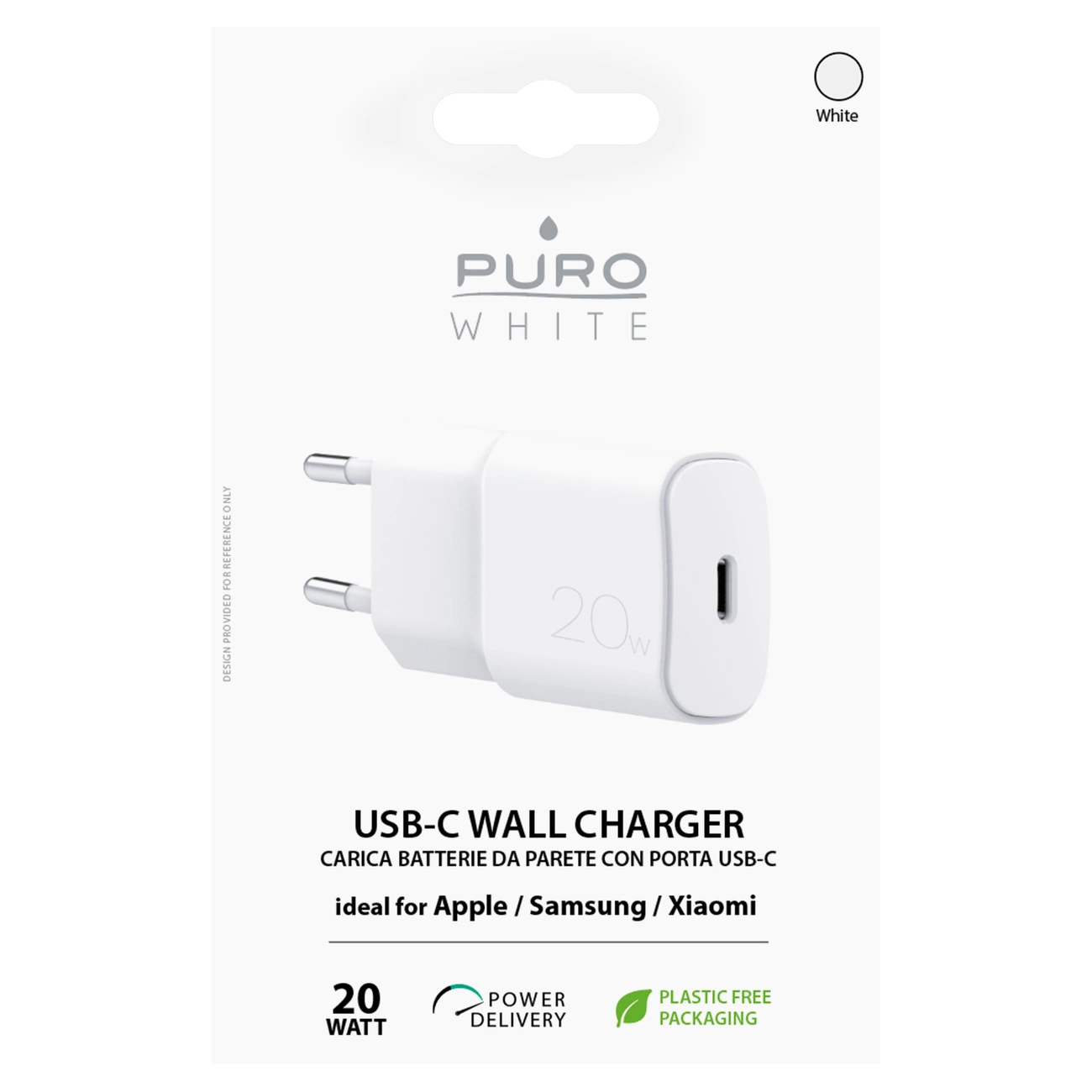 Puro White 20W Power Delivery USB-C sieninis įkroviklis - baltas - Image 2