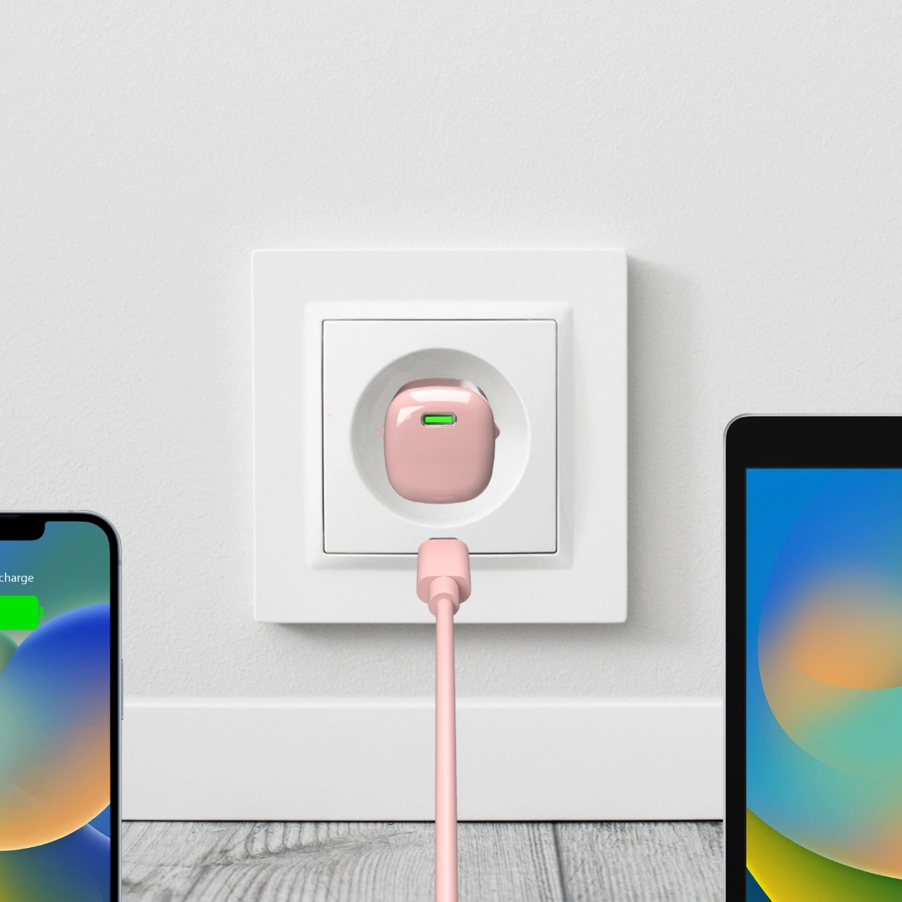 Puro 20W GaN USB-C sieninis įkroviklis - rožinis - Image 2