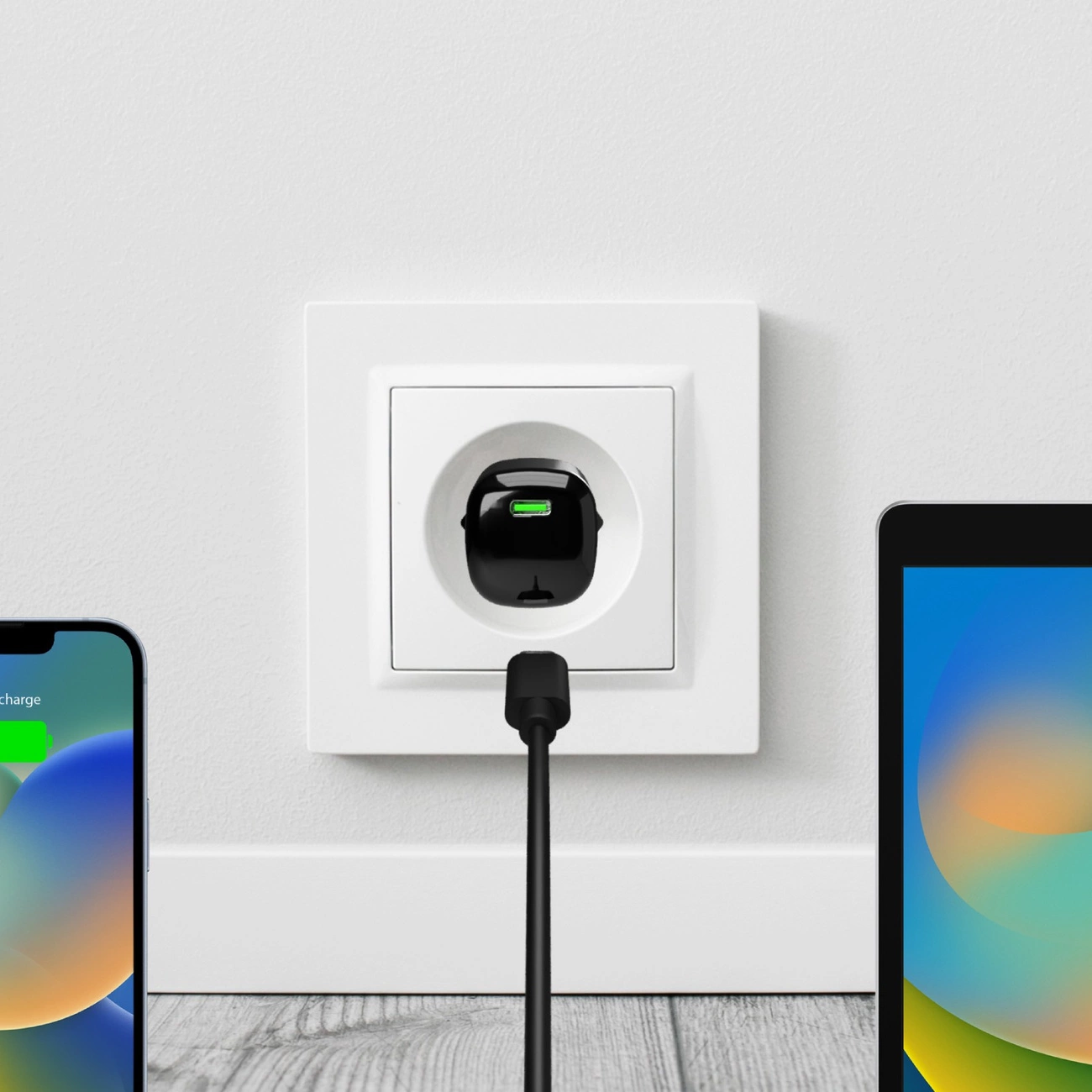 Puro 20W GaN USB-C sieninis įkroviklis - juodas - Image 2