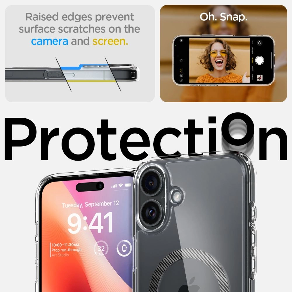 Spigen Ultra Hybrid MagSafe anglies pluoštas iPhone 16 dėklas - tamsiai pilkas - Image 8