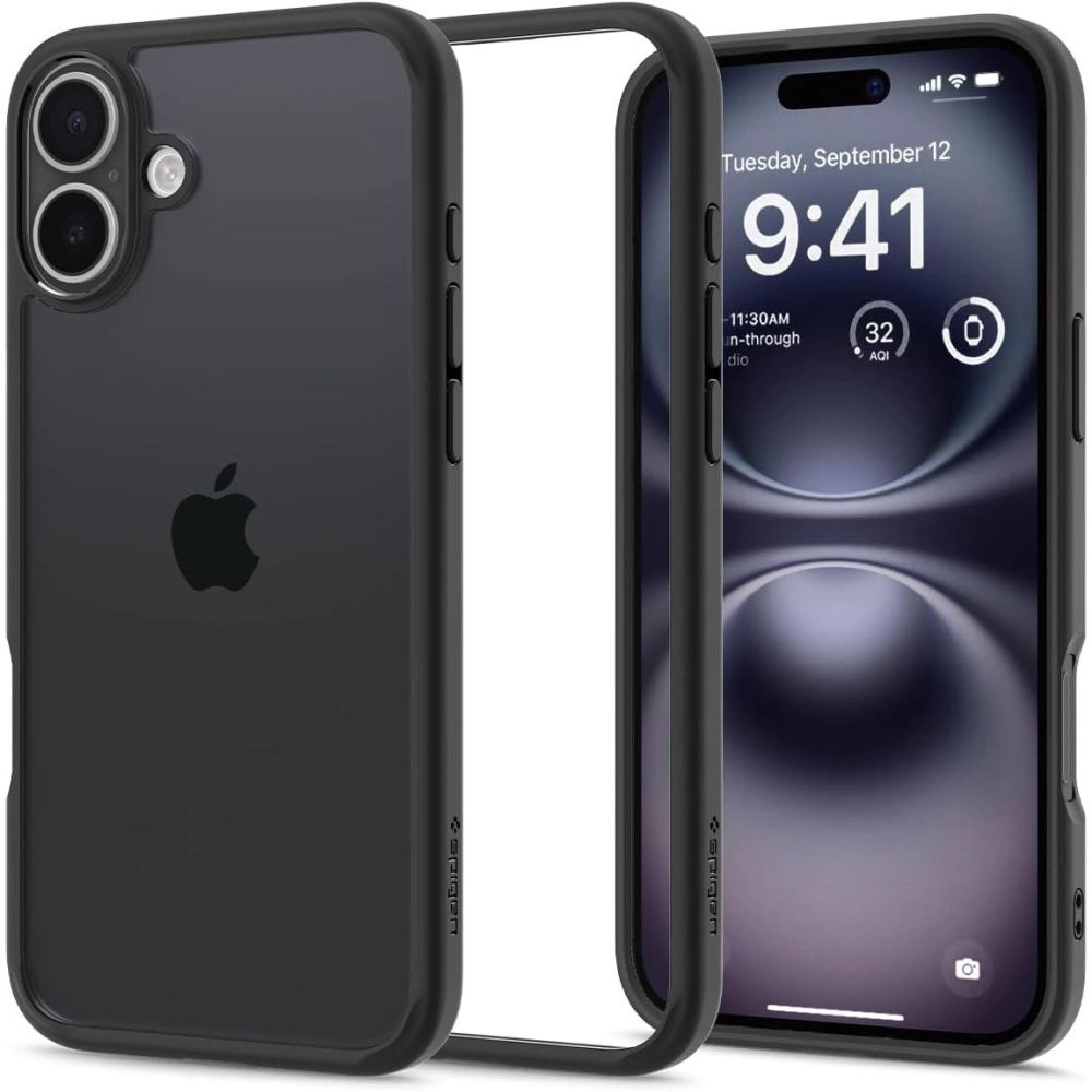 Spigen Ultra Hybrid iPhone 16 Case - Matte Black