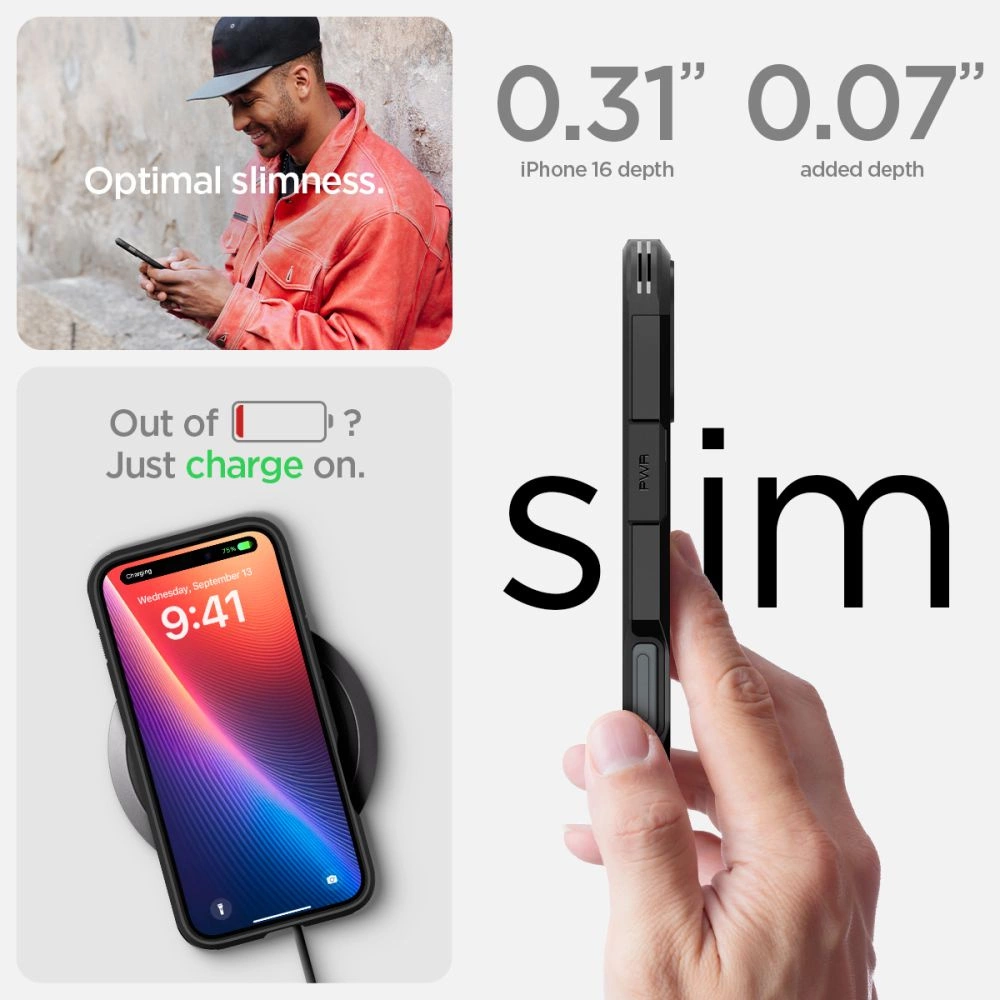 Spigen Tough Armor MagSafe dėklas su stoveliu iPhone 16 - juodas - Image 14