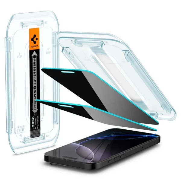 Spigen Glas.tR EZ Fit privatumo grūdintas stiklas iPhone 16 Pro - 2 vnt. - Image 5