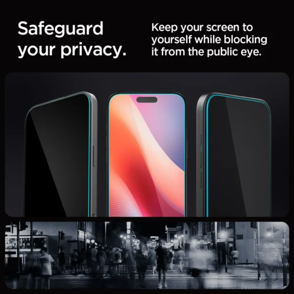 Spigen Glas.tR EZ Fit privatumo grūdintas stiklas iPhone 16 Pro - 2 vnt. - Image 6