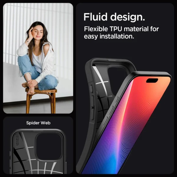 Spigen Core Armor iPhone 16 Pro dėklas - matinė juoda - Image 9