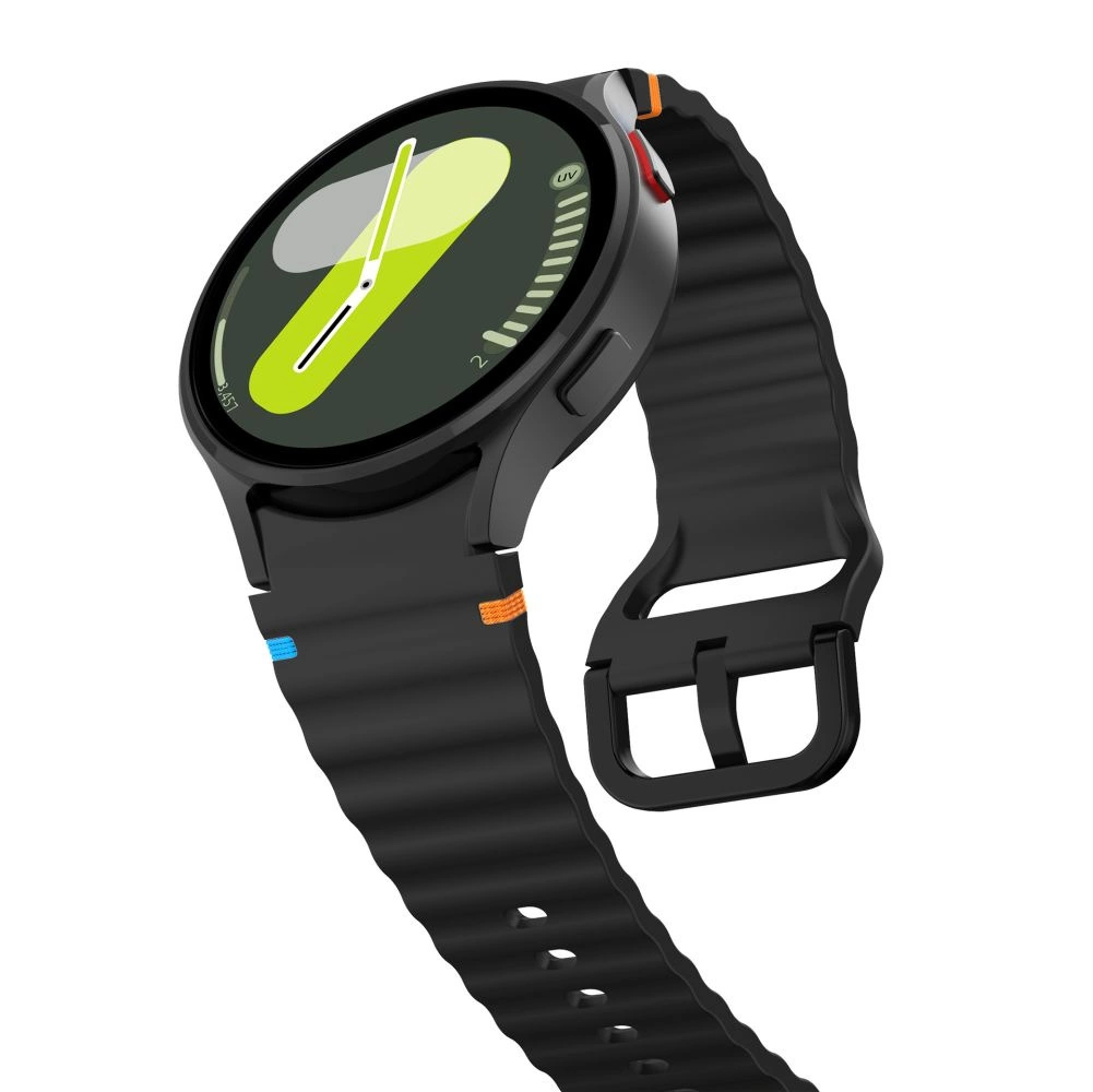 Tech-Protect silikoninis sportinis dirželis Samsung Galaxy Watch 4 / 5 / 5 Pro / 6 / 7 / FE – juoda - Image 3