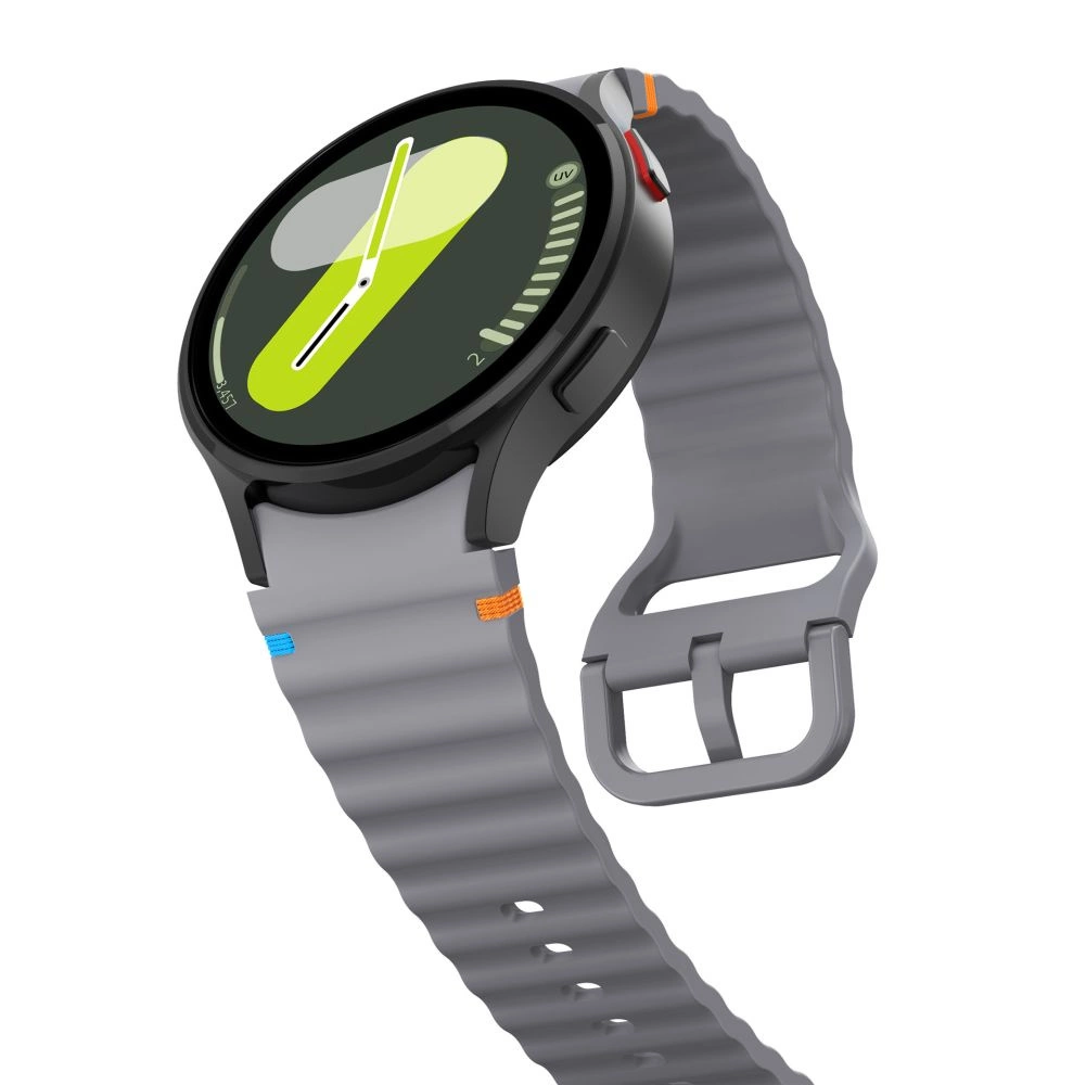 Tech-Protect silikoninis sportinis dirželis Samsung Galaxy Watch 4 / 5 / 5 Pro / 6 / 7 / FE – pilka - Image 3