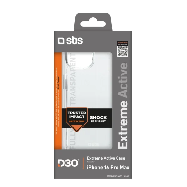 SBS Extreme Active D3O dėklas iPhone 16 Pro Max – skaidrus - Image 2