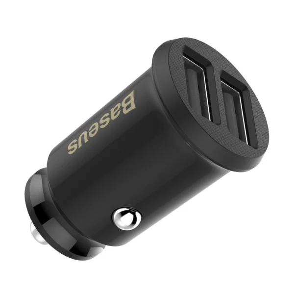 Baseus Grain automobilinis kroviklis CCALL-ML01 mini 2x USB-A 3.1A – juoda - Image 4