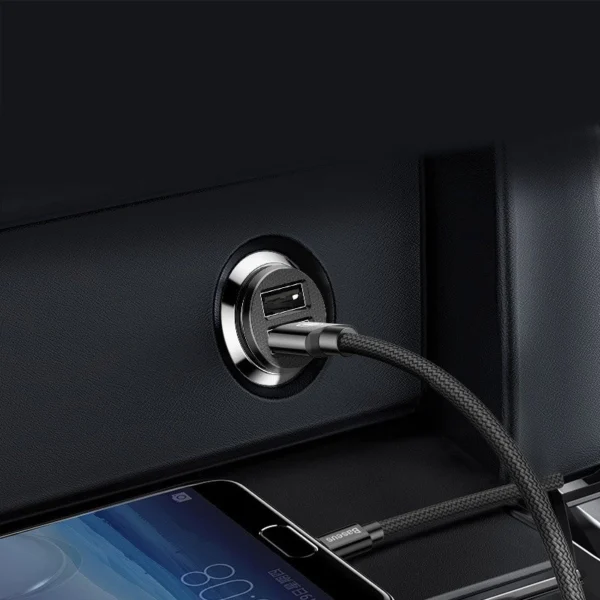Baseus Grain automobilinis kroviklis CCALL-ML01 mini 2x USB-A 3.1A – juoda - Image 7