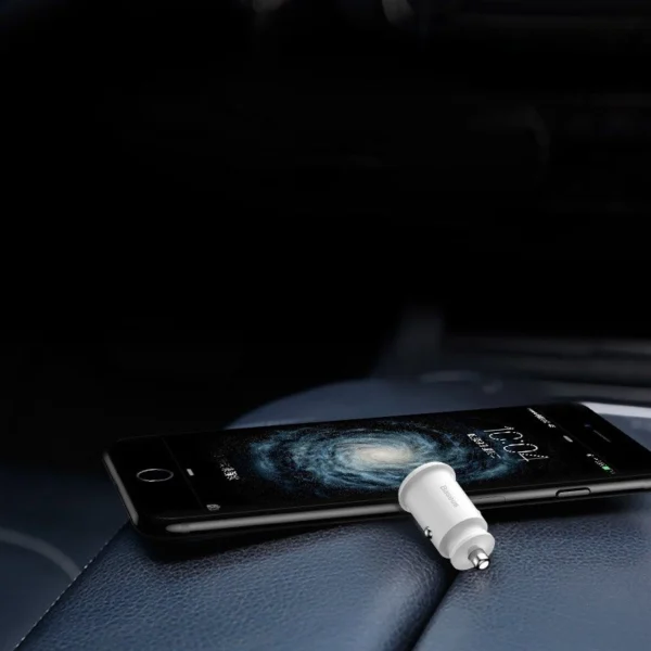 Baseus Grain automobilinis kroviklis CCALL-ML01 mini 2x USB-A 3.1A – juoda - Image 8