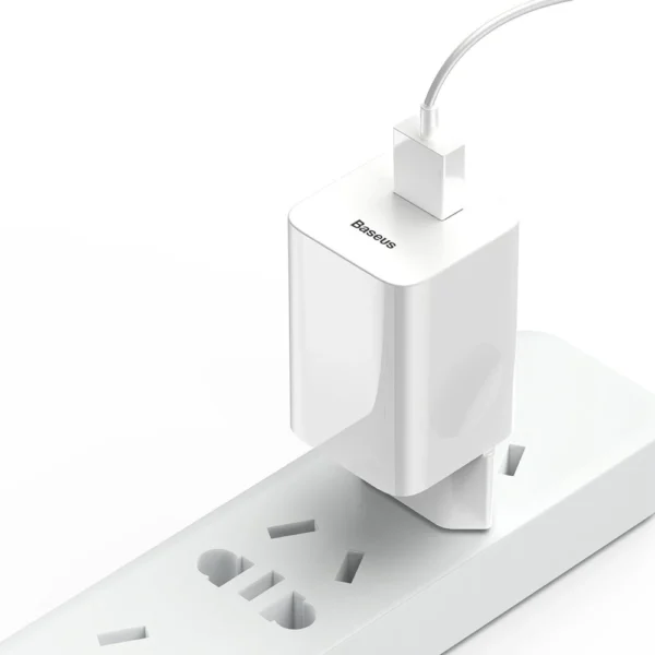 Baseus greito įkrovimo kroviklis CCALL-BX02 USB-A 24W QC 3.0 – baltas - Image 5
